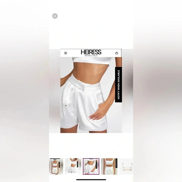 Heiress Beverly Hills White Satin Shorts - Picture 2 of 3